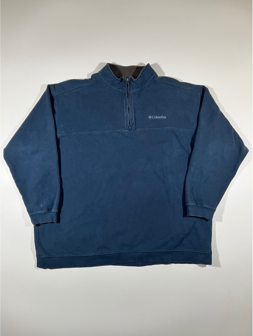 Columbia Blue Quarter Zip Fleece Pullover Mens 3X